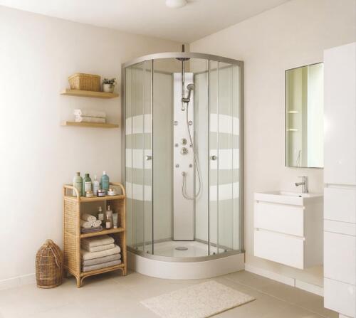 Cabine de douche hydromassante Amélia Blanche 90x90x224 cm